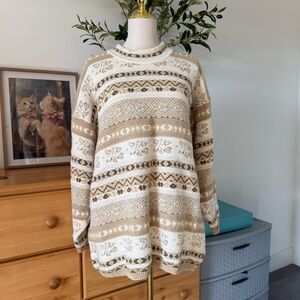 Forelli Cream and Tan Knit Sweater
